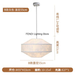 suspension lumineuse tissu blanc beige moderne minimaliste lustre salon chambre intérieur épuré