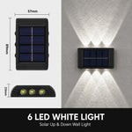 lampe murale solaire extérieure led up down 10 led moderne panneau solaire texturé murale