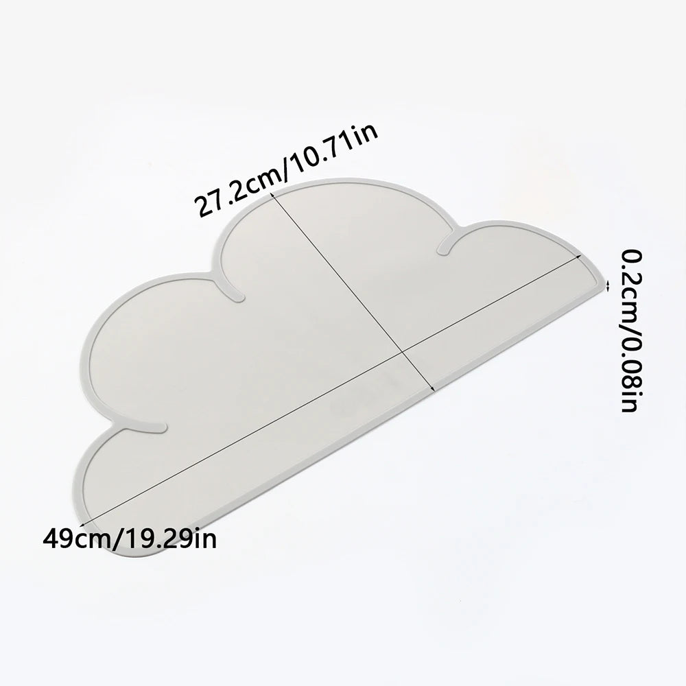 tapis silicone nuage bleu rose gris sous plat animal nourriture décoration mignonne enfantine