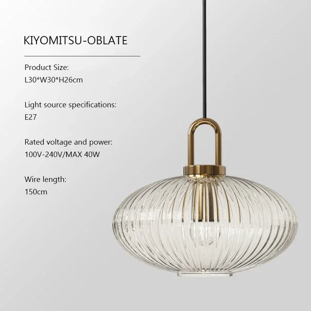 lampe suspendue transparente dorée rayures horizontales moderne filament câble électrique 90v 260v 249lm 2000lm