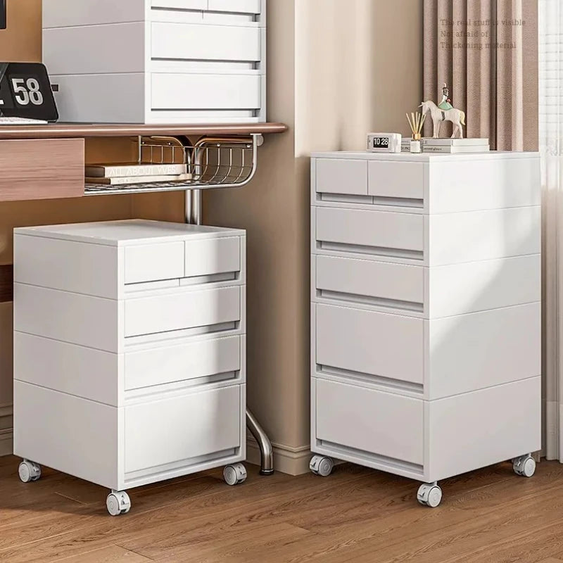 meuble tiroirs mobile moderne gris clair roulettes étages rangement 40L