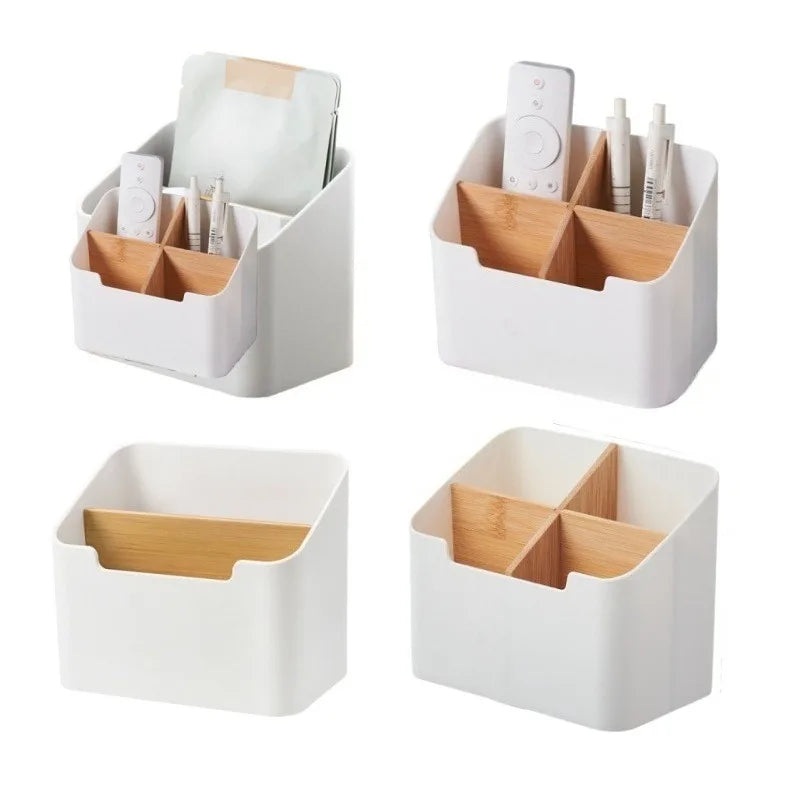 boîte rangement moderne blanc télécommandes cosmétiques divers articles multifonctionnelle polyester réutilisable