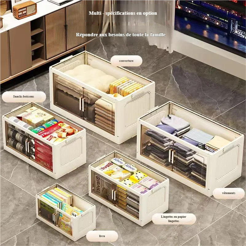 armoire rangement modulable pliable beige roulettes portes translucides jouets maison