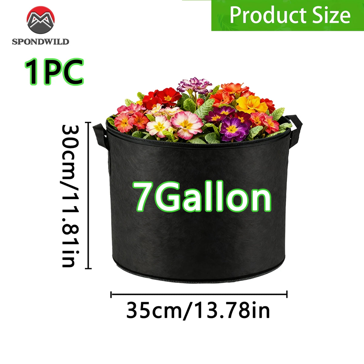 sacs culture tissu noir 10 gallon poignées renforcées aération jardinerie durable