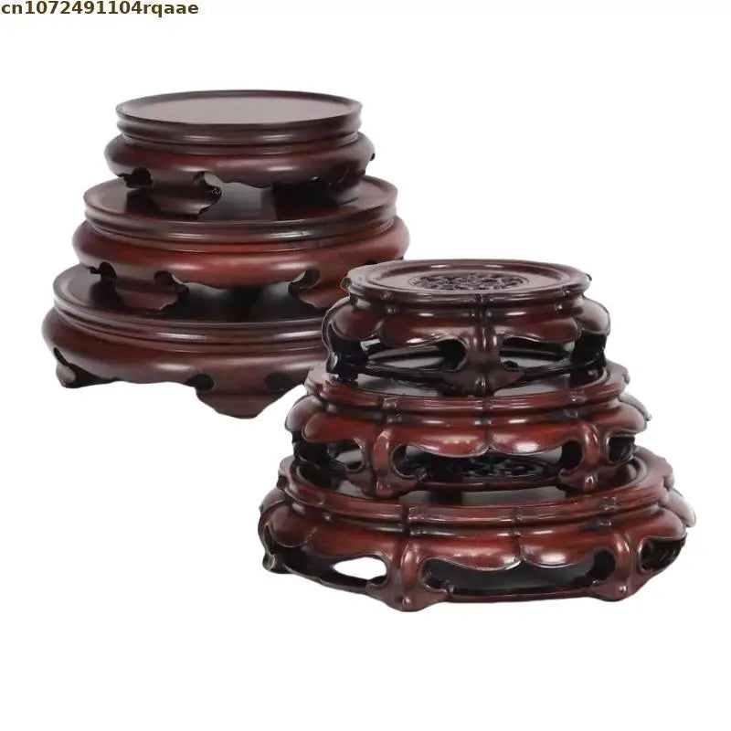 théière artisanale bois sculpté support figurines vase pot fleur trưng bày bàn trà đồ