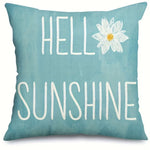 housse coussin polyester motif fleur bleue moderne texte printemps coussins différentes tailles