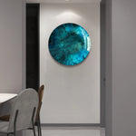 décoration murale moderne suspension métal bleu turquoise abstraite 40cm 50cm 60cm contemporaine radial semi