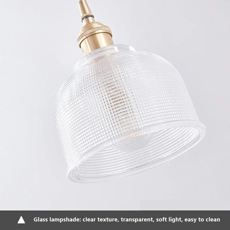 lampe suspendue transparente vintage ampoule E27 câble torsadé motifs géométriques chambre salon étude