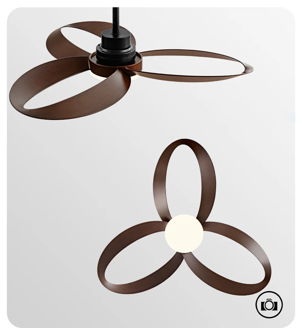 ventilateur moderne 42 52 pouces noir bois lampe intégrée télécommande led certifications vde ul