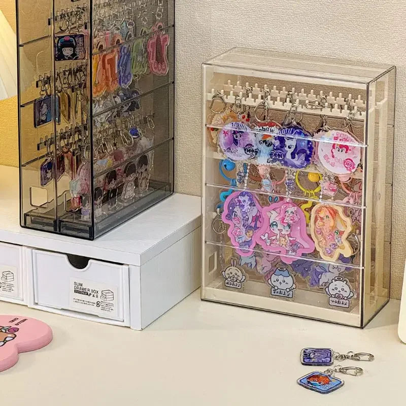 porte clés suspendu transparent motifs animés clips bijoux rangement display stand acrylique moderne organisateur