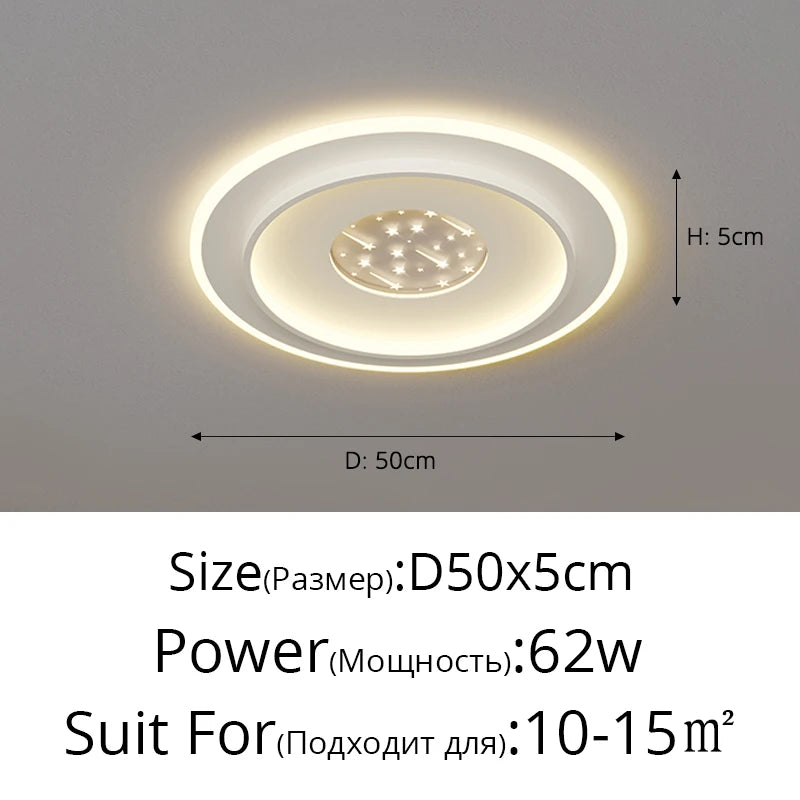 plafonnier led moderne blanc doré minimaliste éclairage cuisine chambre salon