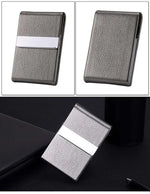 porte cartes simili cuir grainé gris métallisé clips métalliques classique opacité fumeur accessoire tabac