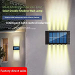 lampe murale solaire led moderne extérieure décoration jardin lumière jaune bleu