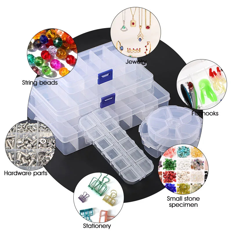 boîtes rangement bijoux transparentes modernes compartiments réglables épingles petites pierres