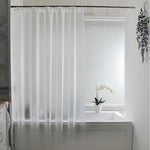 rideau douche blanc transparent moderne métal facile nettoyer respectueux l'environnement