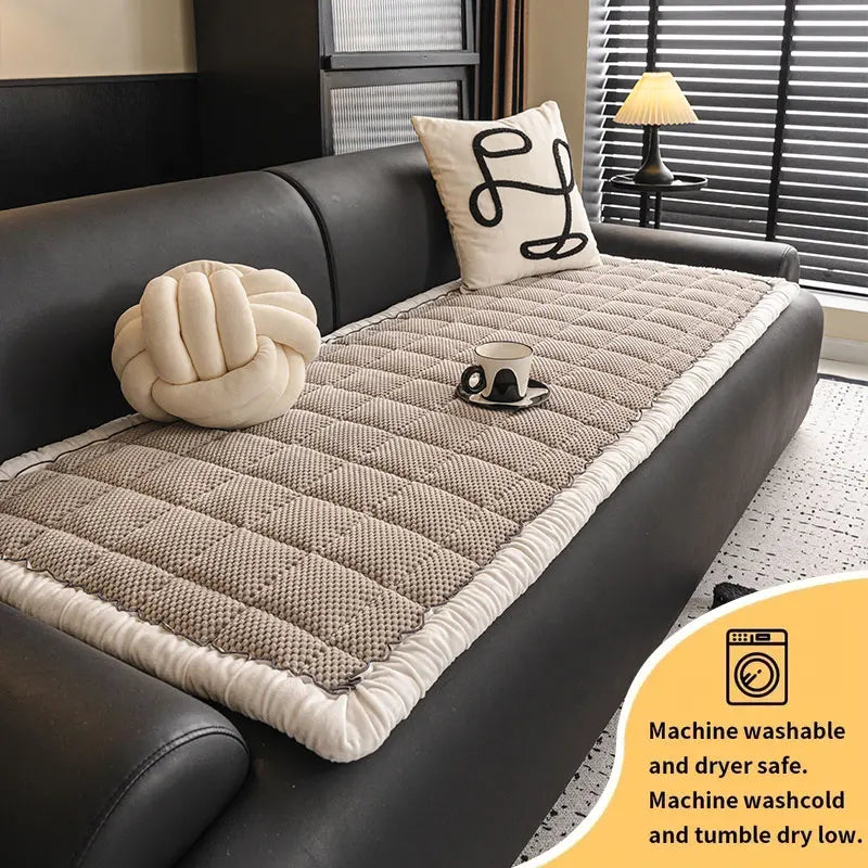 coussin canapé beige gris moderne adhésif tapis chaussons salon contemporain