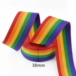 ruban polyestère 50mm 38mm 32mm 25mm 20mm arc ciel rayures texturé couture sacs