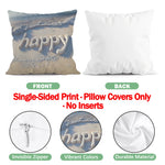 housse coussin plage polyester lettre happy coquillages moderne 40cm 45cm 50cm set decoration chambre