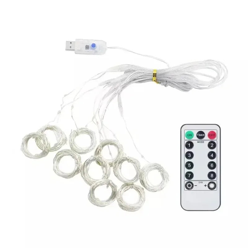 guirlande lumineuse led 3m multicolore décoration noël moderne transparente télécommande adaptateur usb prise murale