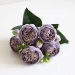 bouquets fleurs artificielles pivoines soie rose clair blanc violet rouge orange romantique extérieur mariage