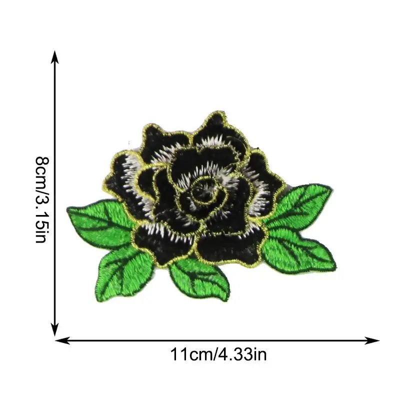 broderies 3D fleurées nylon opaque couture DIY femmes artisanal bleu vert rose jaune