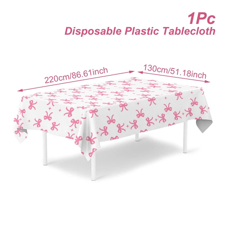 nappe blanche rose imperméable huile réutilisable arcs roses points dorés festive maison