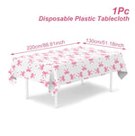 nappe blanche rose imperméable huile réutilisable arcs roses points dorés festive maison