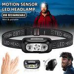 lampe frontale led rechargeable bande ajustable mode moderne compact noir imprimé led headlamp