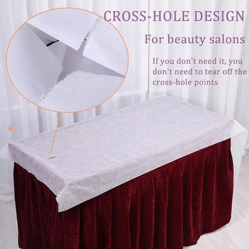 couvre lit massage blanc texture granuleuse moderne adhésif 70cm 53cm polyeste jetable salon lit