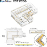 connecteur angle droit bande led cob transparent 5mm 8mm 10mm 2pin 3pin 4pin