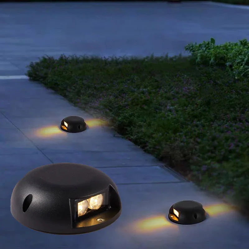 lumière extérieure led moderne aluminium noir surface texturée ip65 deux faisceaux 8w minimaliste