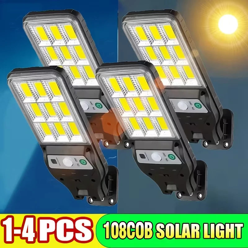 lampes solaires led détecteur mouvement ip65 moderne noires jaunes blanchesextérieur 120degres 15mètres