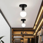 lampe moderne noire blanche métal fixée vis salon chambre opacité ronde