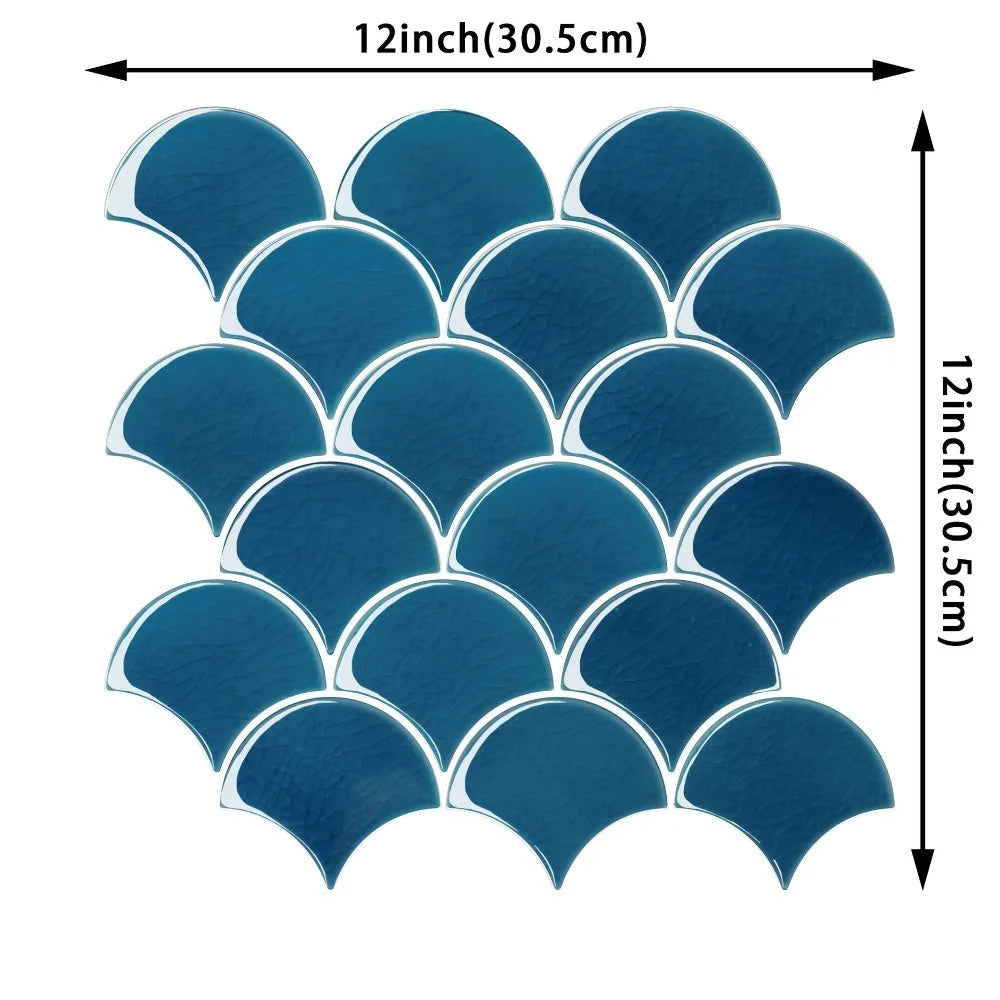 carreaux muraux adhésifs 3d résistants l'eau vert foncé gris rose poisson moderne décoratifrollable