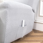 housses fauteuil inclinable gris bleu rayures diagonales clips extensibles moderne