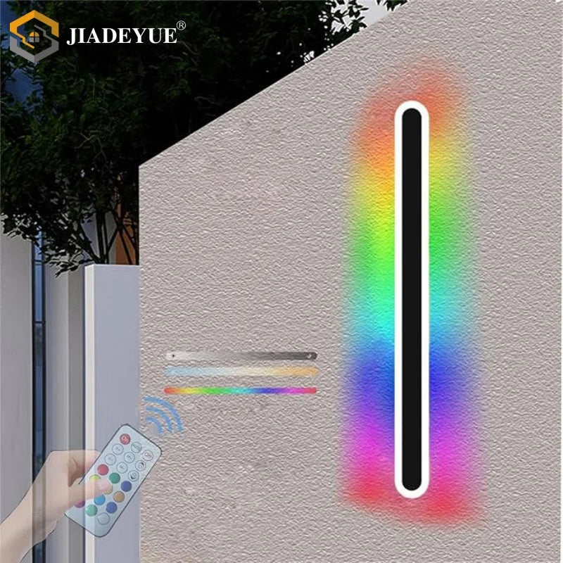 lampe led moderne extérieure ip65 rgb noir blanc télécommande