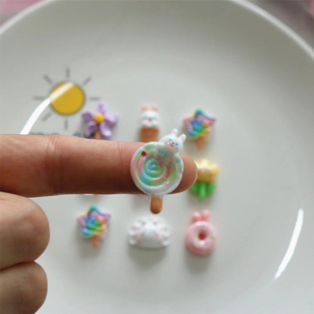bijoux cuisine pâte sucre fleurs bonbons nuages multicolore opacité 20x18mm 20x17mm 19x16mm 23x14mm 17x17mm
