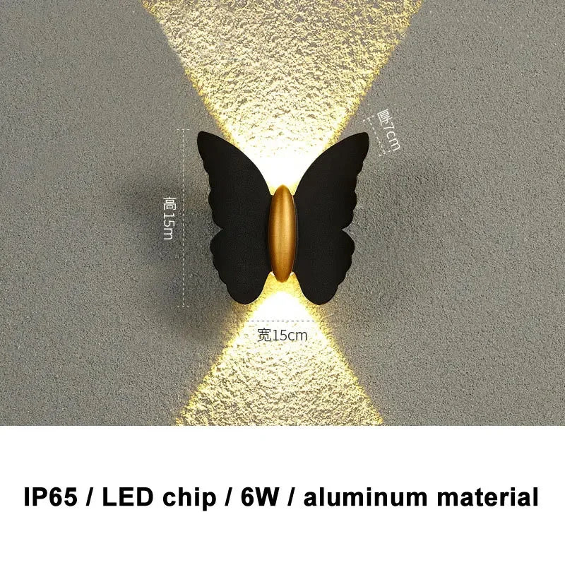 applique murale moderne papillon noir doré extérieure mur adhésive led industrielle chambre salon entrée