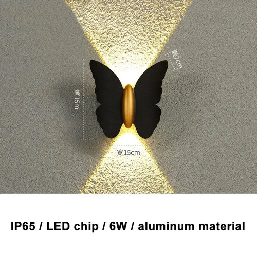 applique murale moderne papillon noir doré extérieure mur adhésive led industrielle chambre salon entrée