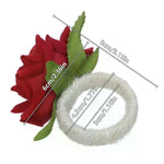 boucle serviette rose blanche rouge bleu fleurs artificielles tissu classique adhésif mariage valentin