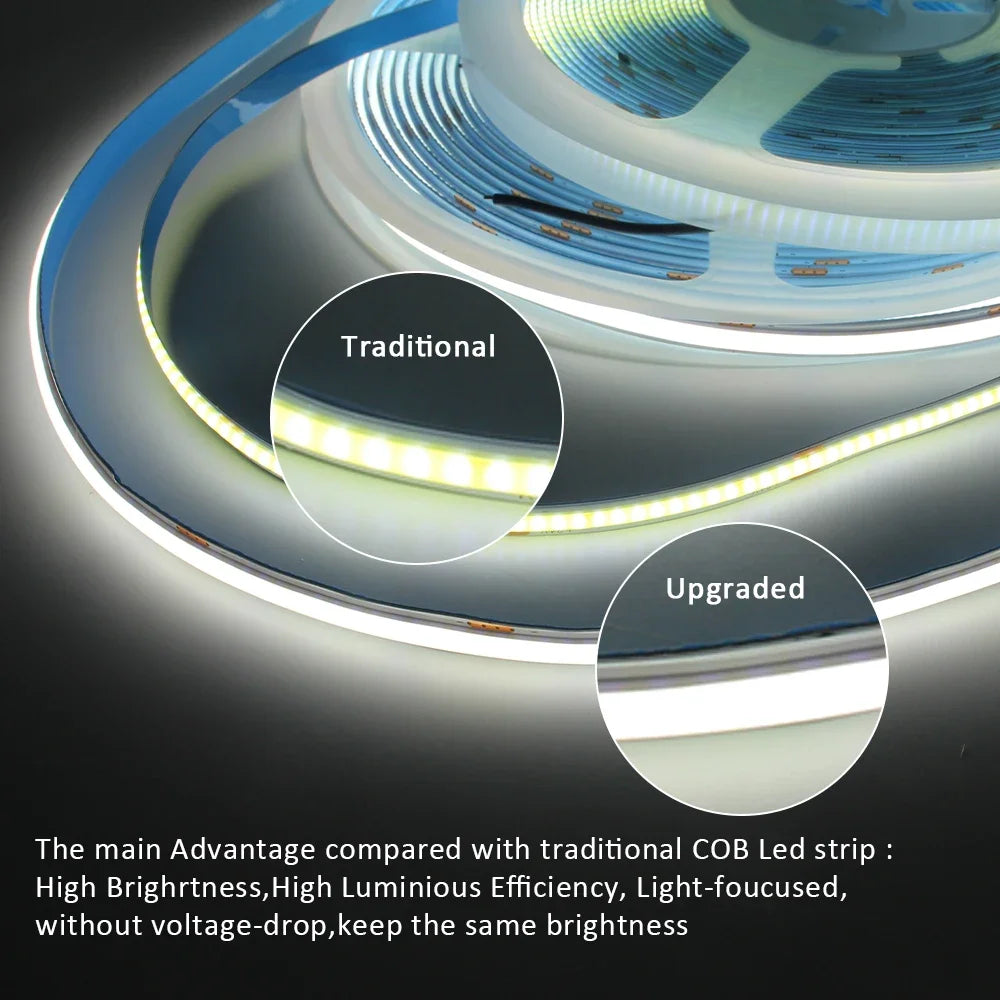 ruban led blanc jaune bleu adhésif haute luminosité 320 leds ligne continue moderne