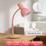 lampe moderne 9W blanc bois rose ampoule visible certification ROHS LED E27 contemporaine