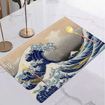 tapis table lin moderne motifs artistiques beige bleu orange noir jaune respectueux environnement 30x40cm