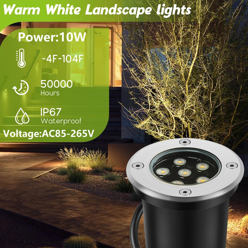projecteur paysager led encastrable ip65 moderne adhésif noir argentéextérieur allée jardin
