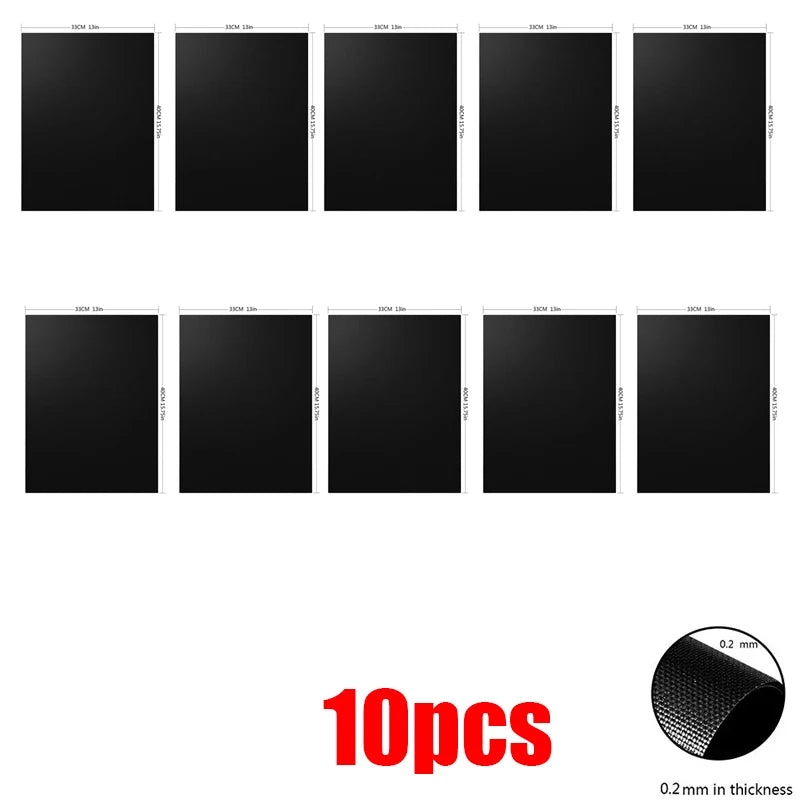 tapis cuisson barbecue silicone antiadhésif réutilisable résistant chaleur noir texturé utilitaireextérieur
