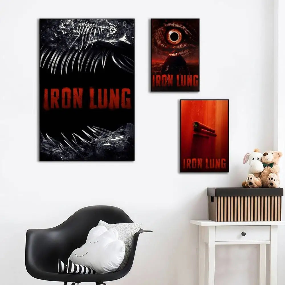 affiche murale cadre illustration squelette œil noir blanc rouge gris décoration salon chambre moderne