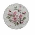 placemat classique floral oiseaux vert beige rose blanc 35cm 35cm