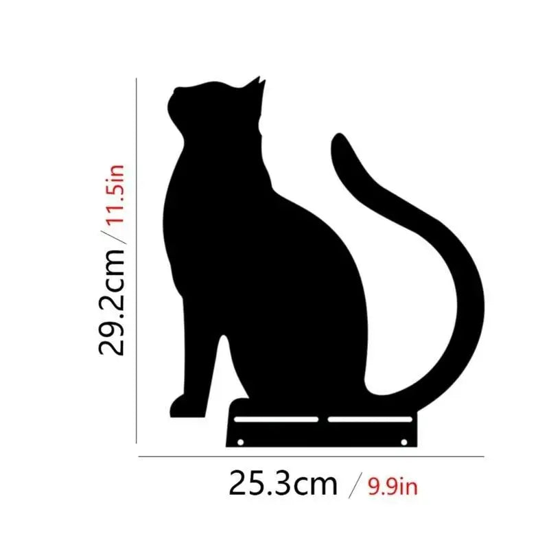 statue silhouette chat noir minimaliste jardin art décor