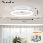 ventilateur led noir blanc moderne télécommande variateur intensité lumineuse minimaliste