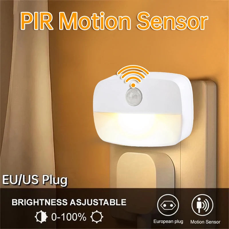 lumière nuit led mini blanc moderne compact interrupteur auto détecteur mouvement 2700k 6000k 4500k